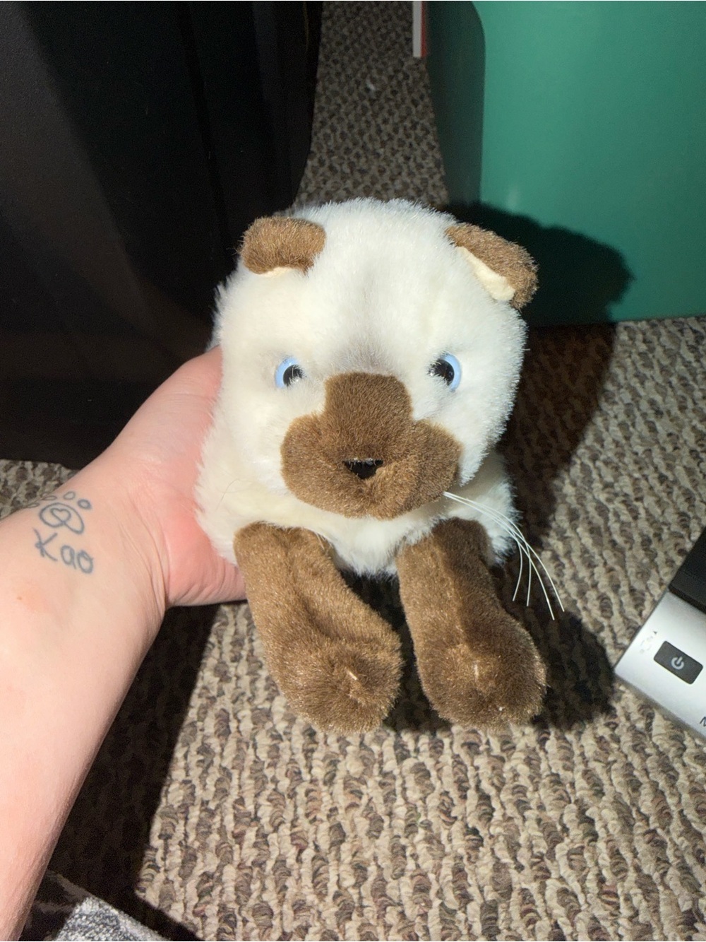 Plush Small Pet Toy - White and Brown Cozy Companion